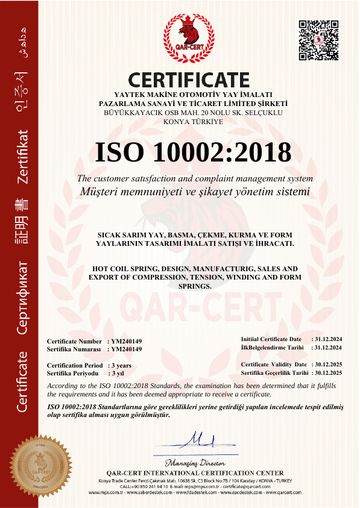 شهادة ISO 10002:2018